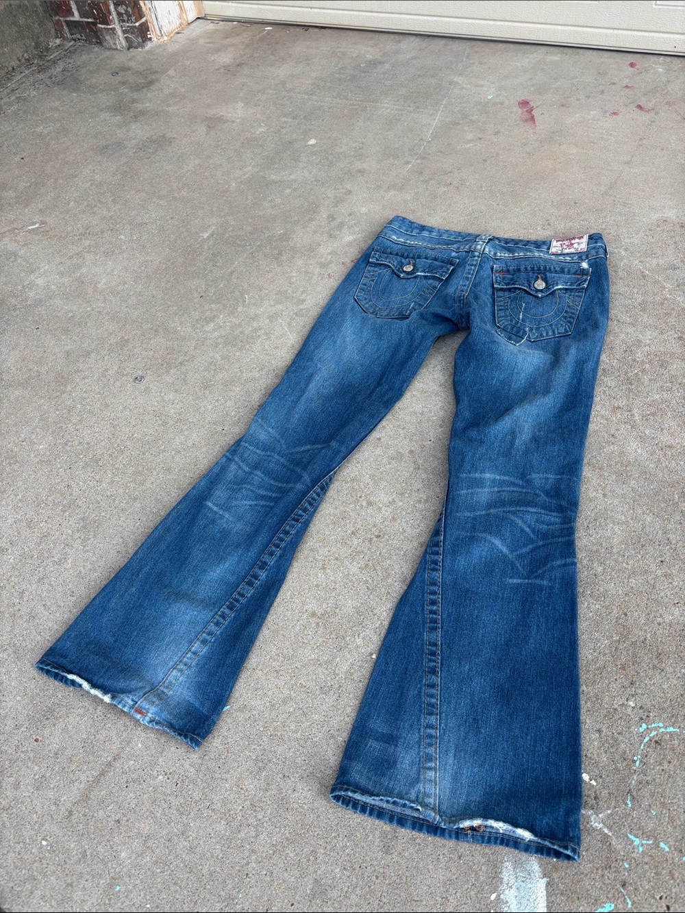 True religion Y2K  Joey patchwork bootleg jeans! Size  31